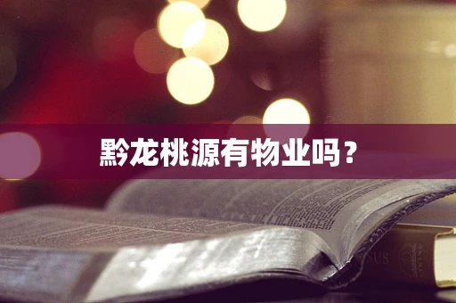 黔龙桃源有物业吗？