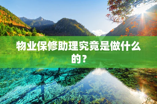 物业保修助理究竟是做什么的？