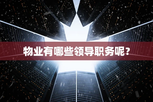 物业有哪些领导职务呢？