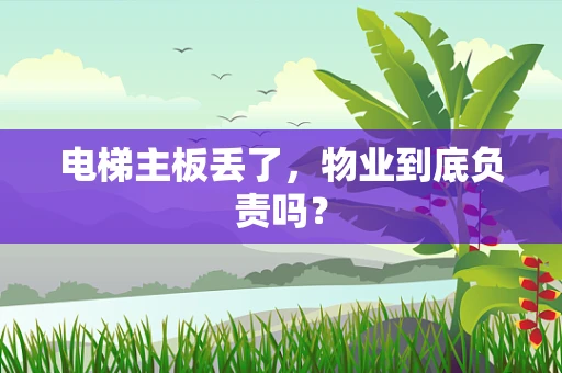 电梯主板丢了，物业到底负责吗？