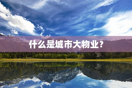 什么是城市大物业？