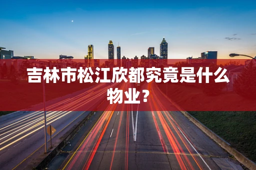 吉林市松江欣都究竟是什么物业？