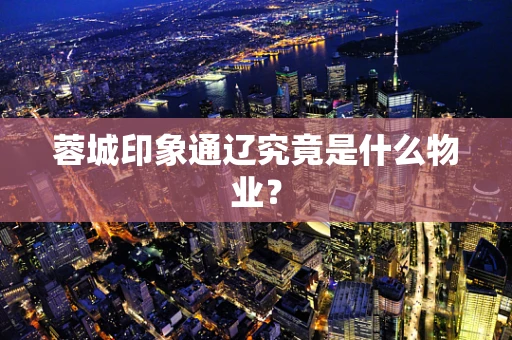 蓉城印象通辽究竟是什么物业？
