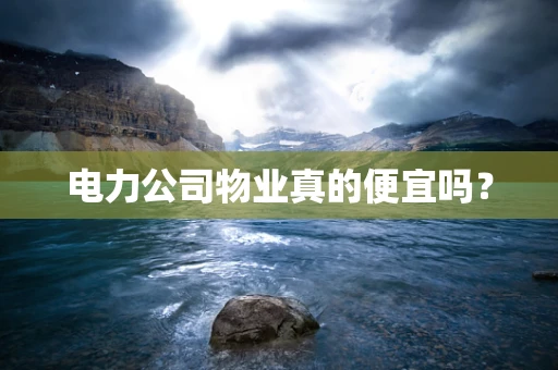 电力公司物业真的便宜吗？