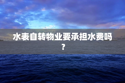 水表自转物业要承担水费吗？