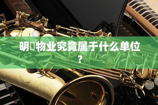 明喆物业究竟属于什么单位？