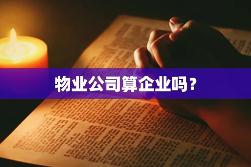 物业公司算企业吗？