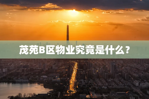 茂苑B区物业究竟是什么？