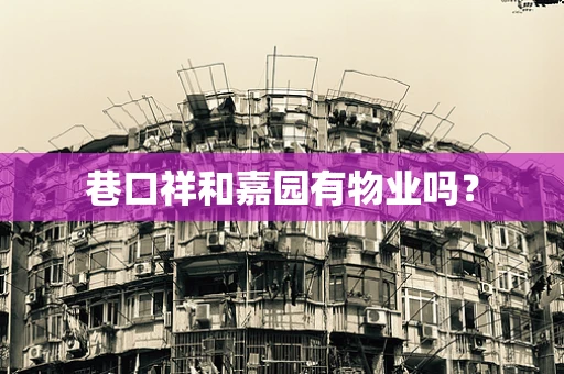 巷口祥和嘉园有物业吗？