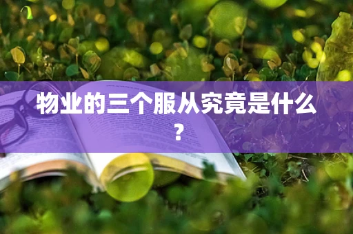 物业的三个服从究竟是什么？