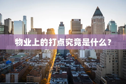 物业上的打点究竟是什么？