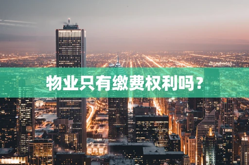 物业只有缴费权利吗？