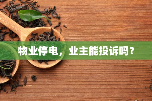 物业停电，业主能投诉吗？
