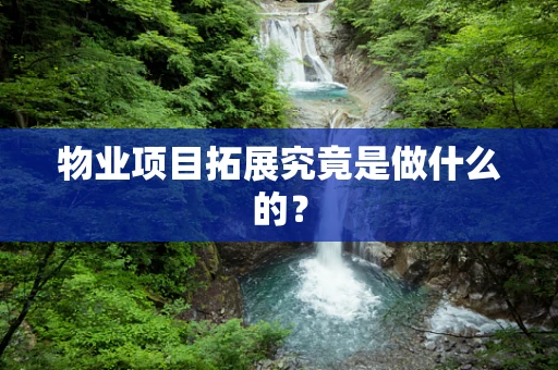 物业项目拓展究竟是做什么的？