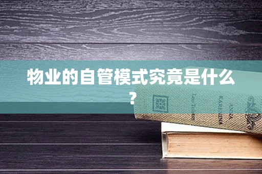 物业的自管模式究竟是什么？