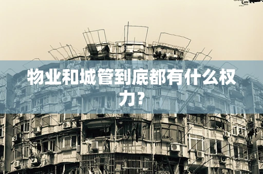物业和城管到底都有什么权力？